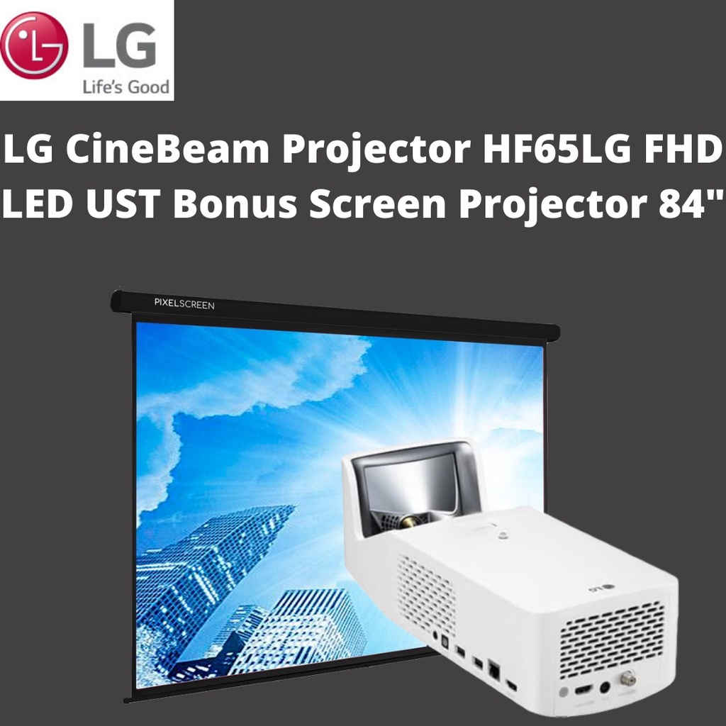 LG CineBeam Projector HF65LG FHD LED UST Bonus Screen Projector 84"