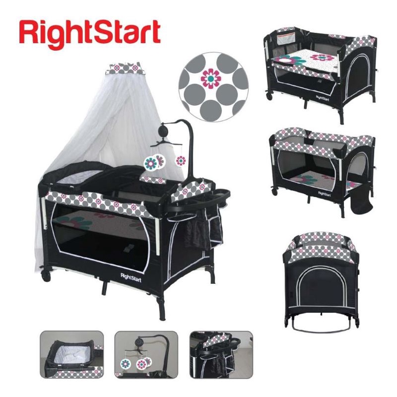 Tempat Tidur / Ranjang / Box Bayi PY 888 Right Start 2 in 1 Playard ( Baby Box ) Side Bed Bisa Buka Samping