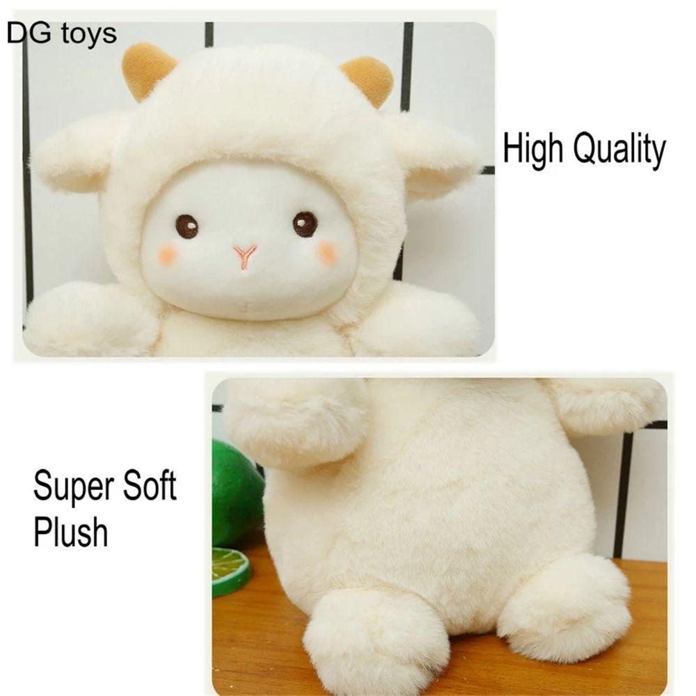 Quinton Animals Plushies Doll Hadiah Ulang Tahun Menenangkan Boneka Berbulu Rambut Kartun Super Lembut Domba Boneka Binatang