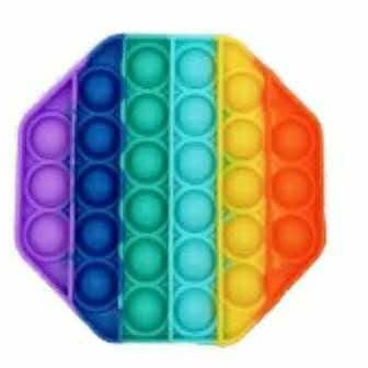 push pop it murah fidget toy rainbow mainan anak bubble sensory toys stress reliever Bubble Sensory-Octagon Rainbow