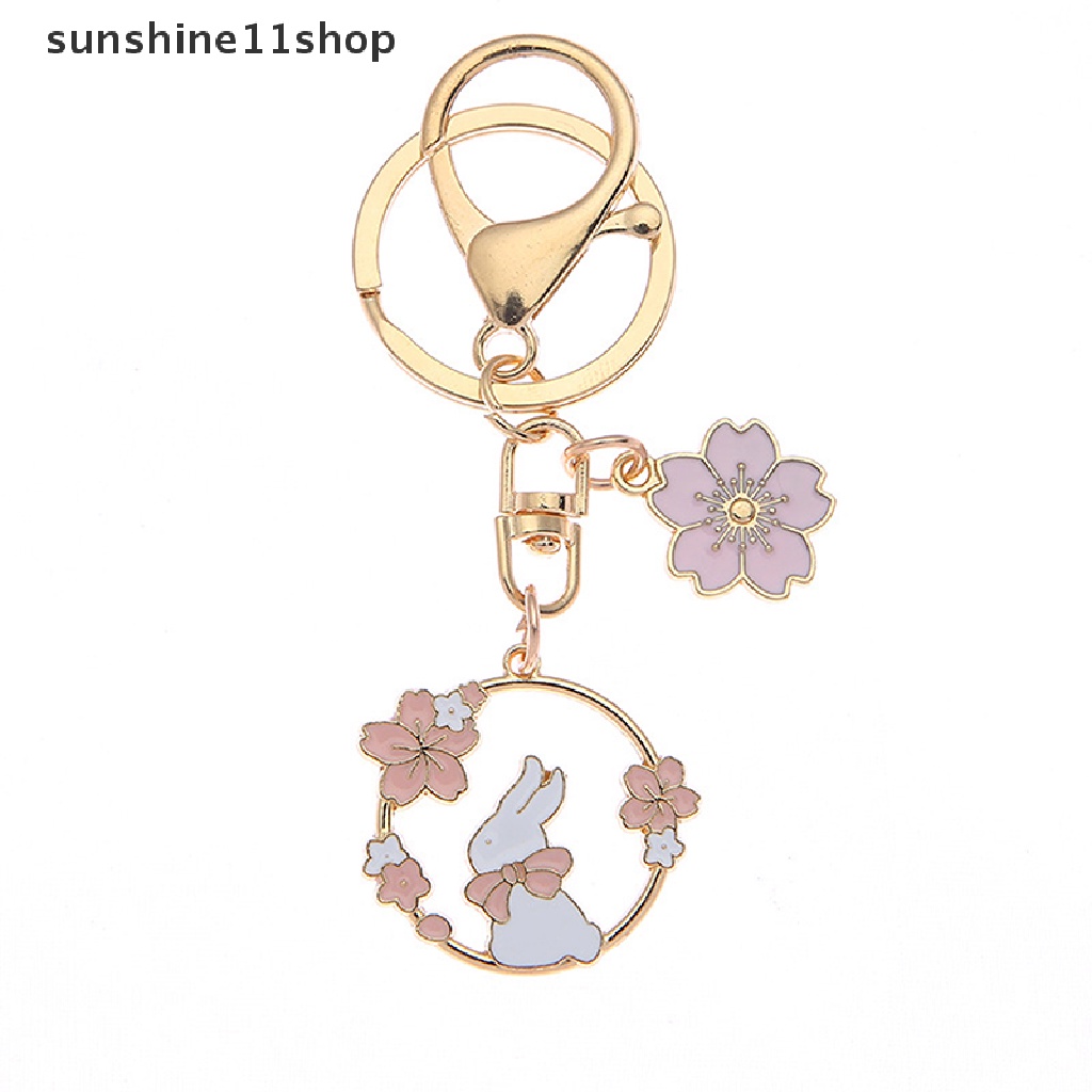 Sho Gantungan Kunci Desain Kartun Kucing / Kelinci / Sakura Charms C