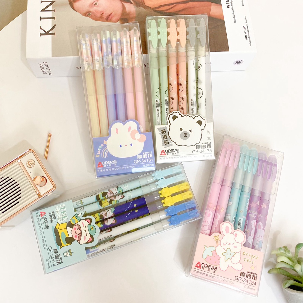 

GROSIR 4 / 6 / 8 / 12 pcs / 1 Lusin Erasable Pen Odemei GP-34152 / Pulpen Gel Rabbit Bisa Dihapus + Penghapus Warna Pastel Kelinci Lucu Souvenir Hadiah