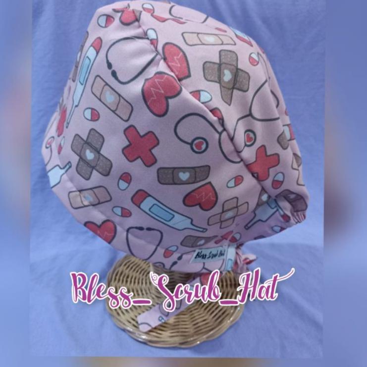 [KODE YPH0N] Topi Bedah / Nurse Cap/ Sugical cap/ Topi Motif/dokter/ kedokteran/ stetoscope