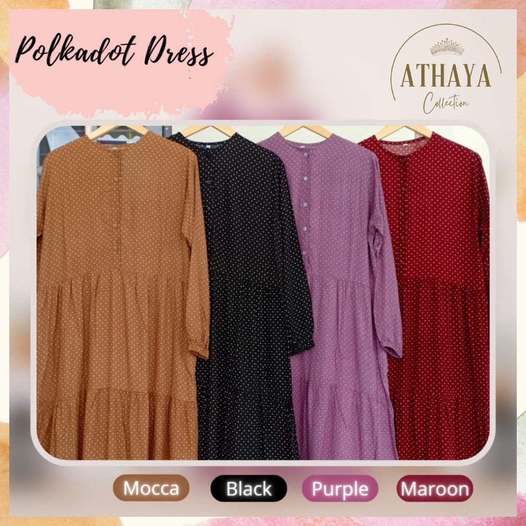 BEST SELLER | LOXY DRESS POLKADOT | Bahan Katun Rayon Premium