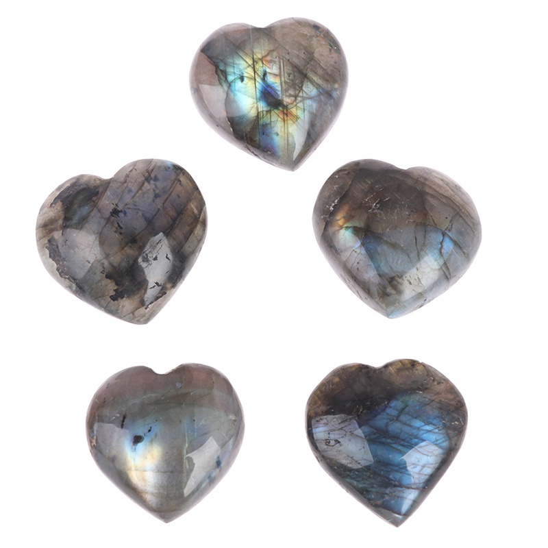 Batu Kristal Labradorite Bentuk Hati Untuk Penyembuhan