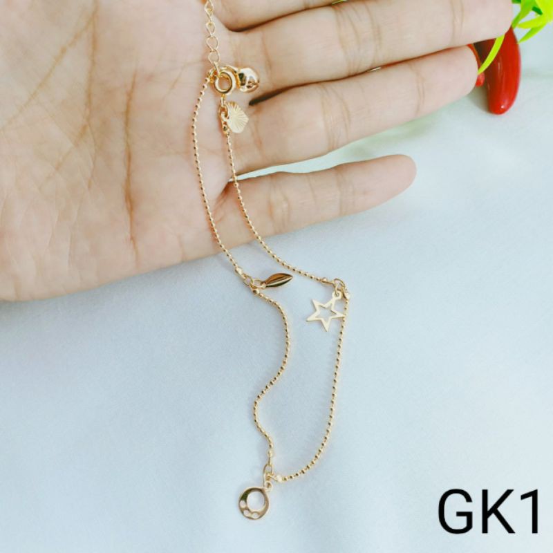 Gelang Kaki dewasa berlapis emas 22-24k Kode GK1