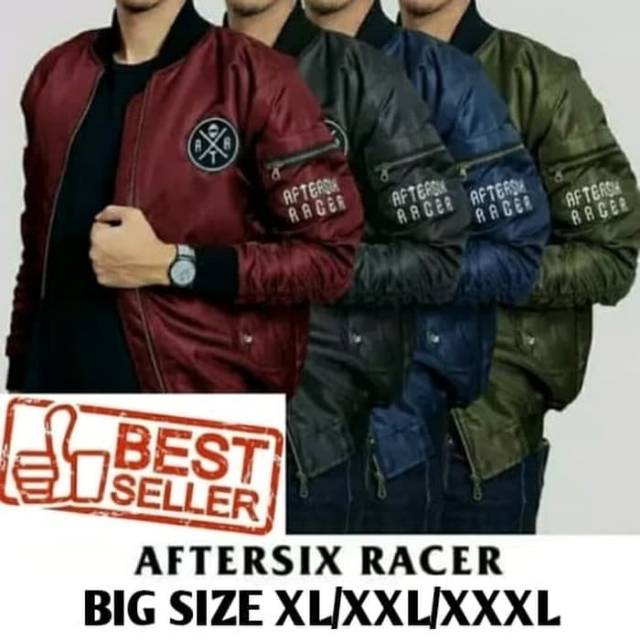  JAKET  JUMBO BIG  SIZE  JAKET  PARASUT  BOMBER AFTER RACER 