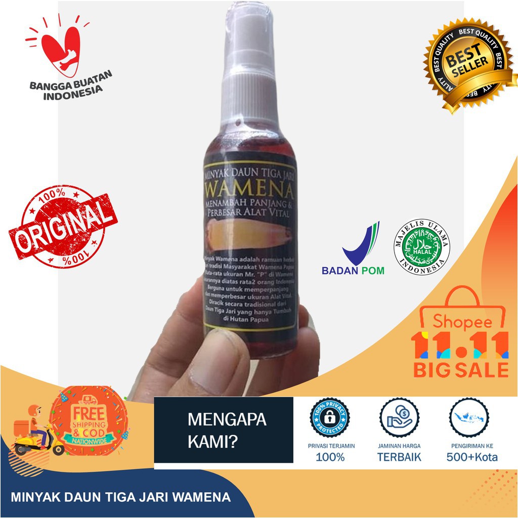 Minyak Pembesar Pennis Asli Herbal Pria Minyak Wamena Minyak Daun Tiga Jari Original