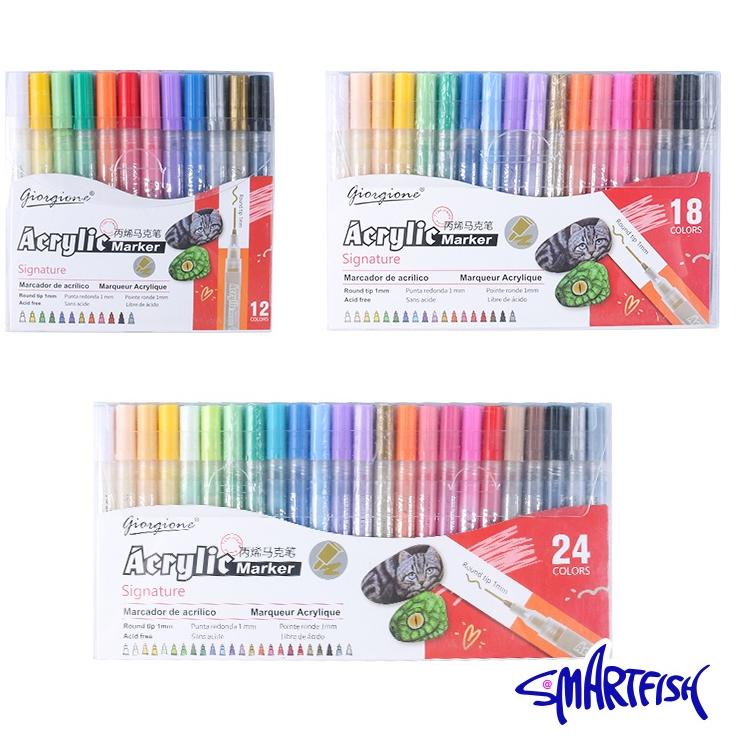 

Siap Kirim.. Smartfish Acrylic Marker Pen Set Premium 24 Warnas