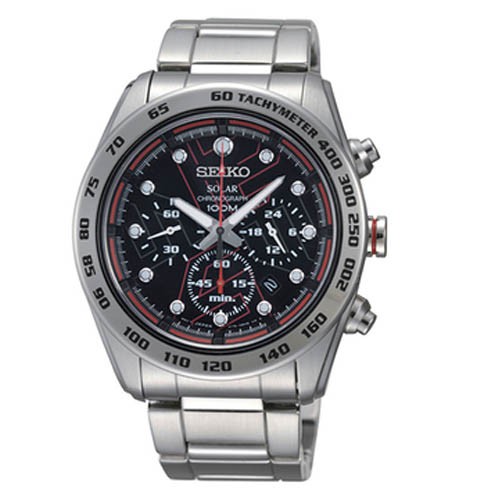 Seiko Solar SSC117P1 Chronograph Black Dial | Jam Pria SSC117