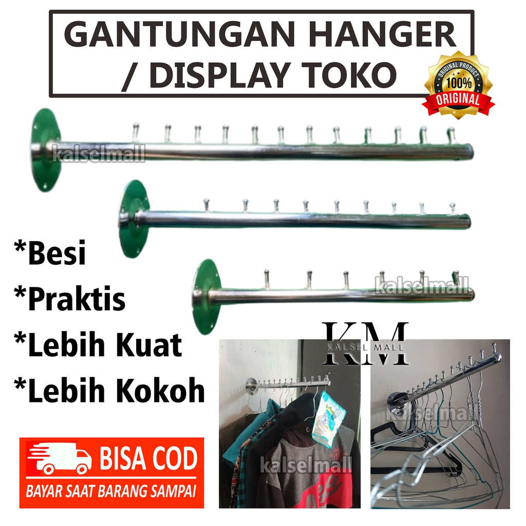 Hanger Gantungan Besi Lurus 12 9 6 Titik Mata Display Toko Butik Distro Baju Celana Tas Pakaian Bahan Stainles Lebih Kuat Kokoh Dinding Tembok Paku ART2