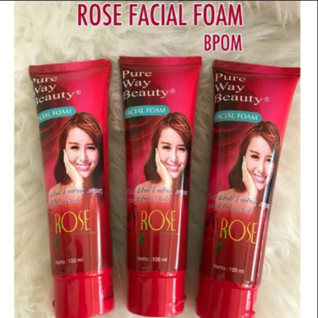 FACIAL FOAM ROSE PURE WAY BEAUTY BPOM