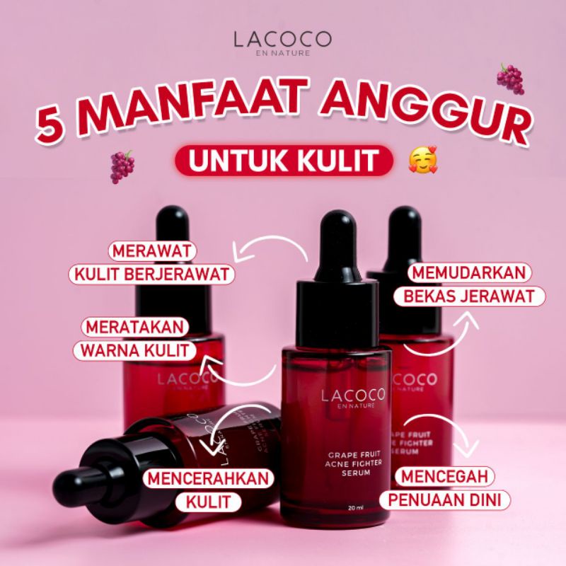 Lacoco Grape Fruit Acne Fighter Serum /Serum Lacoco Anti Acne /Jerawat