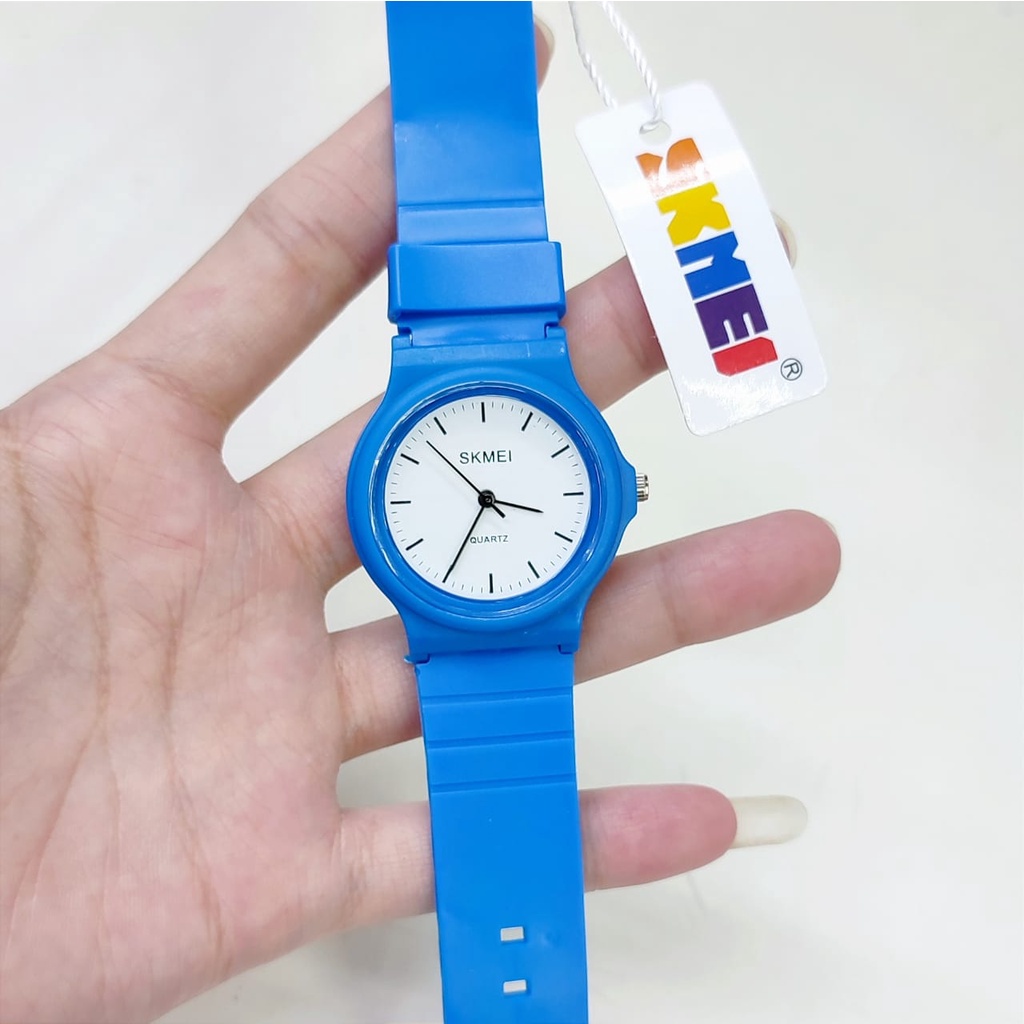 JAM TANGAN WANITA SKMEI TALI RUBBER DM 3.0CM FREE BOX  || JAM TANGAN FASHION WANITA SKMEI