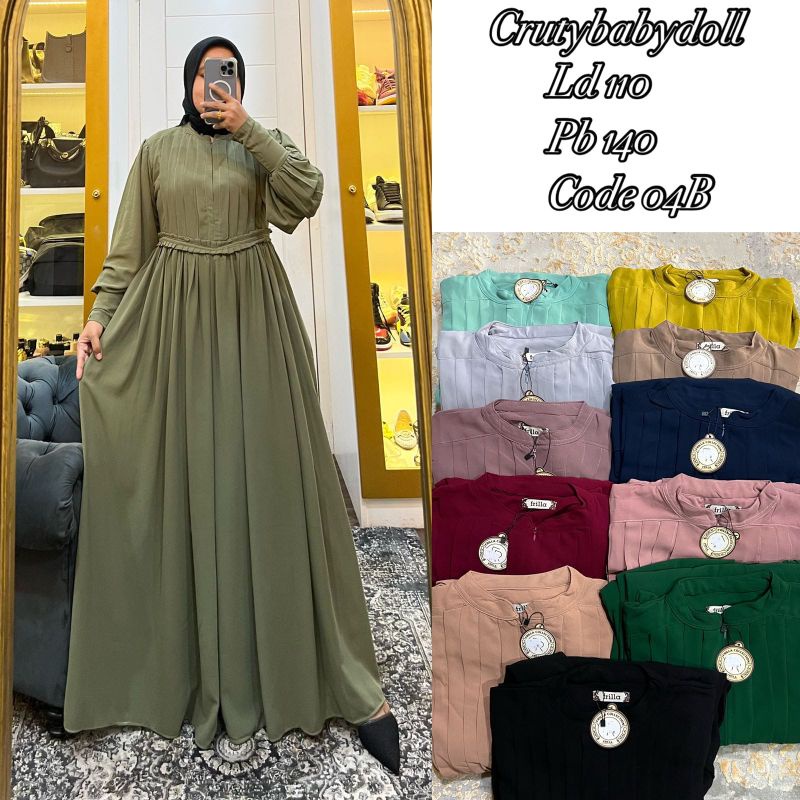 FriLLa Sifon Dress Super Cantik,Gamis Sifon cerutty mUat sampai ukuran jumbo,Ada taLi belakang