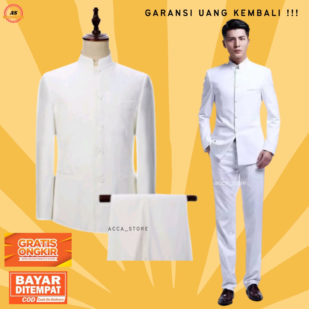 Setelan Jas Mandarin Pria ( Jas Dan Celana )
