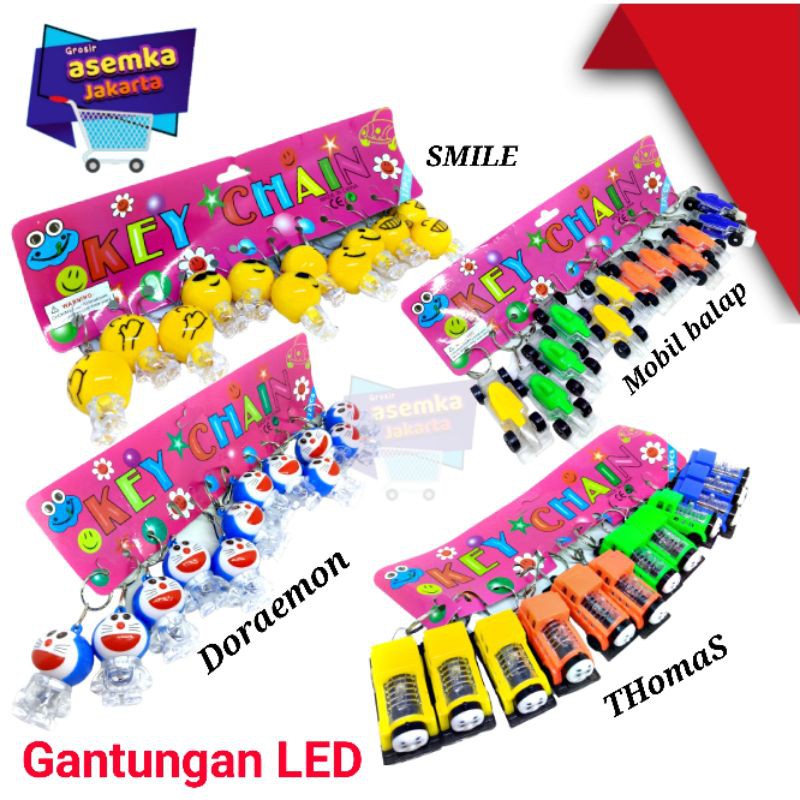 Gantungan kunci 12pcs Key Chain lampu Kedip kedip Grosir