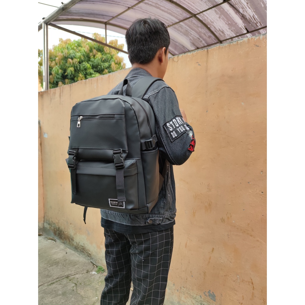 Terbaru Tas Ransel Waterproof Original Polo Amstar 18&quot; Inchi Bahan Ballon Anti Air 100% Real Picture tas Backpack Tas Selempang Tas Pria Wanita