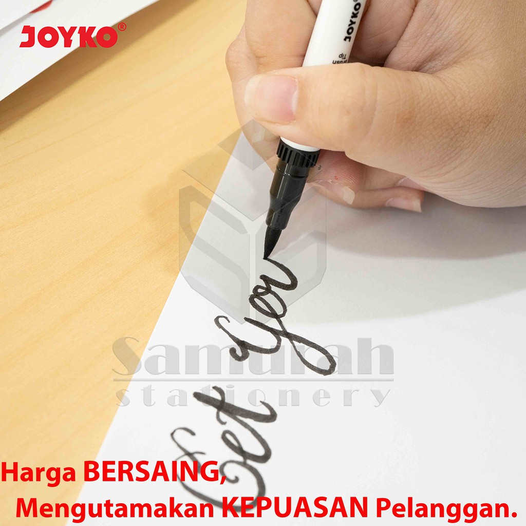 Spidol Set Joyko 12 Warna CLP-06 / Color Brush Pen 12 Colours CLP 06 - 2 mata pena halus dan kuas