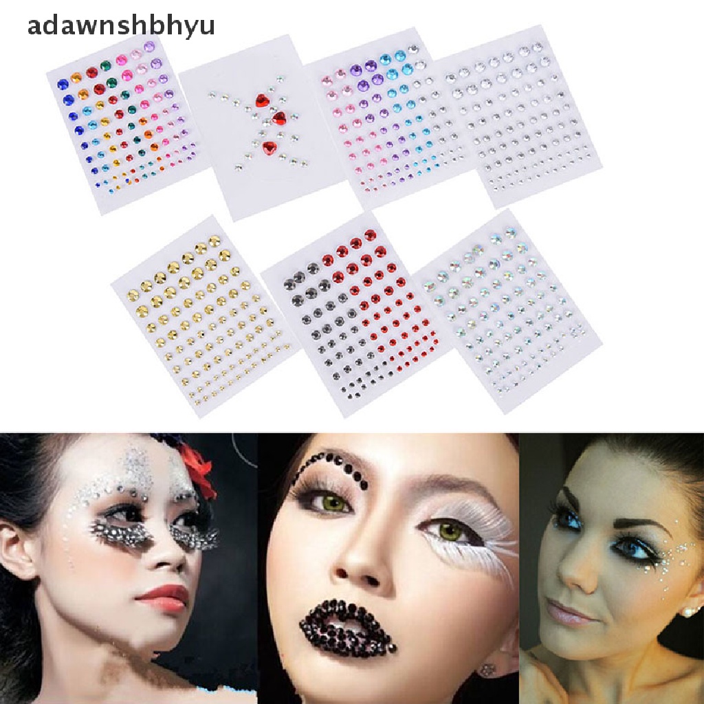 [adawnshbhyu] New Jewel Eyes Makeup Crystal Eyes Stiker Tato Diamond Glitter Makeup Stiker