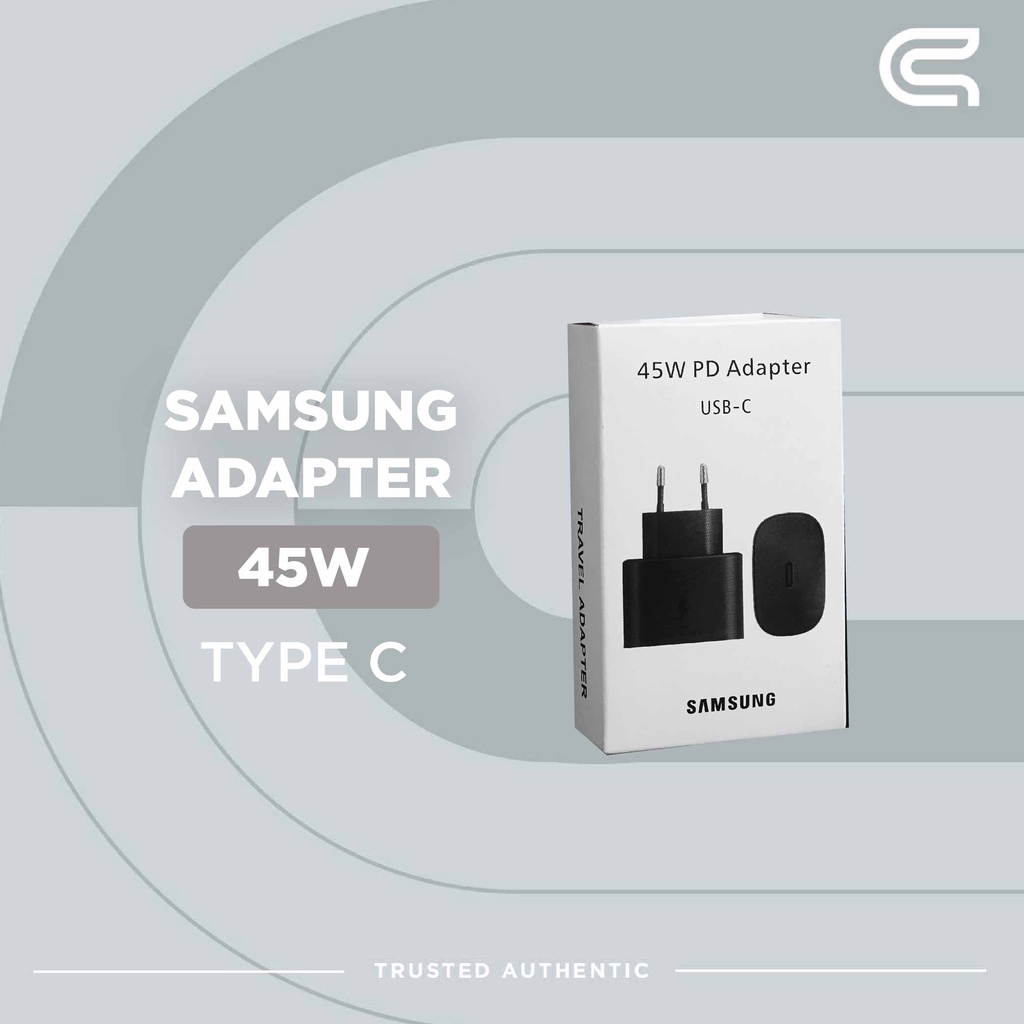 SAMSUNG USB C POWER ADAPTER 45 WATT HITAM ORIGINAL BERGARANSI