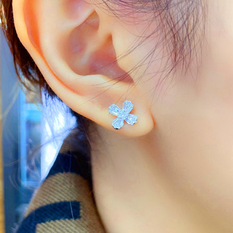 New Trendy Women Stud Earrings Aesthetic Flower Shaped For Wedding Engagement Party Gift Statement Jewelry