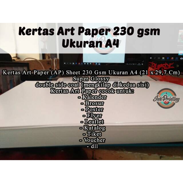 

Art paper ukuran a4 230 gsm / 1pcs =50