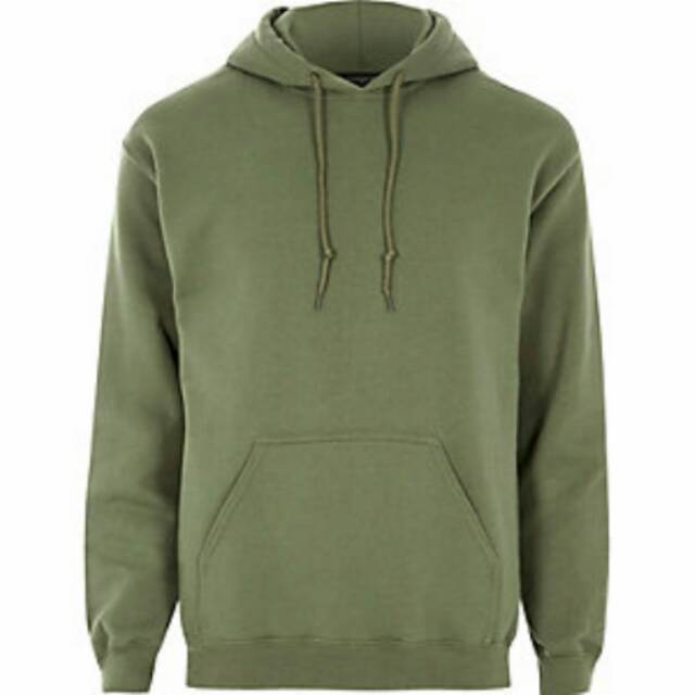 Sweater hoodie jumper warna green army ada big size m l 