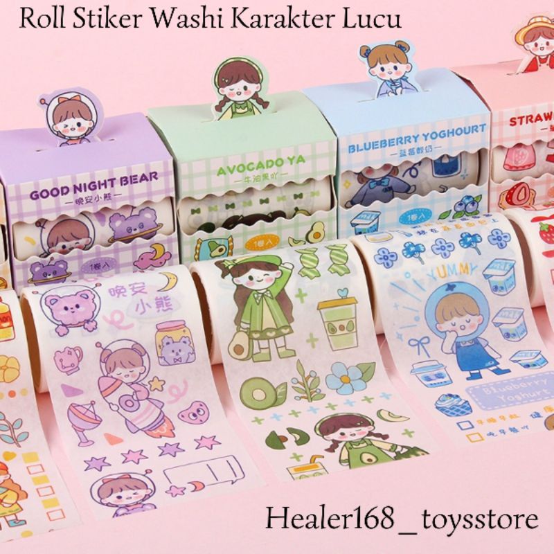 

Roll Stiker Washi Karakter Lucu / Stiker Motif kartun / Stiker Motif Lucu