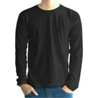  Kaos  Polos  Panjang Hitam  Bahan  Cotton Carded Size L 