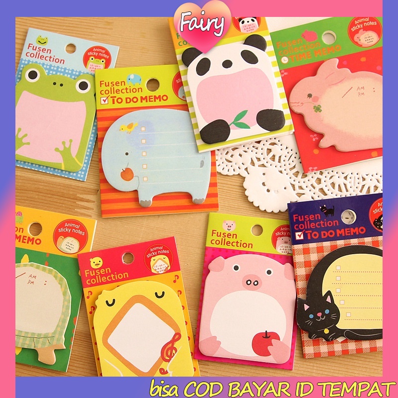 

COD✨Kawaii Hewan 20 Lembar Catatan Tempel Catatan Waktu Catatan Lengket Siswa/Kantor Memo Pad F