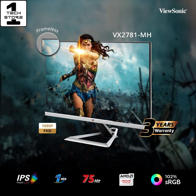 Monitor LED 27" ViewSonic VX2781-MH|75Hz|IPS|102% sRGB|Free Sync|1 ms