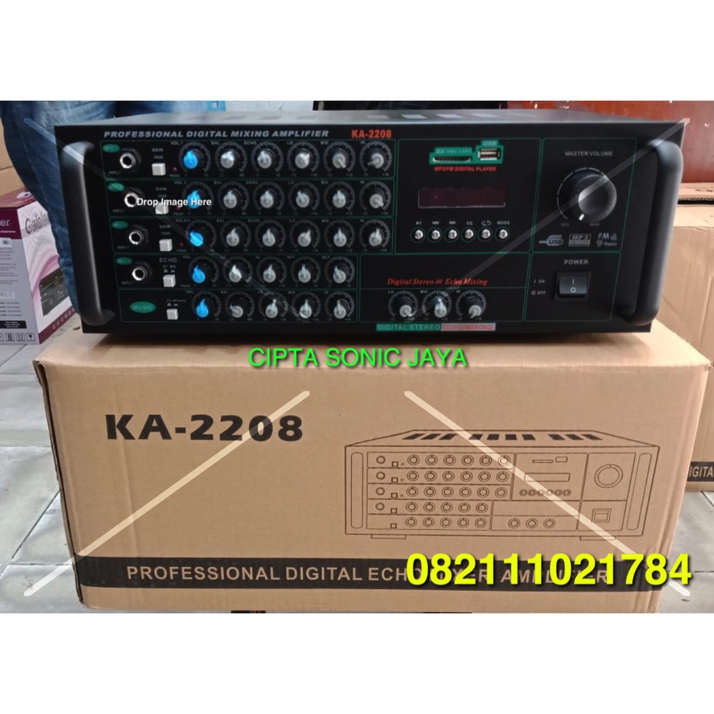 Amplifier Mixer Bluetooth USB KA 2208 Profesional Ampli Karaoke KA2208