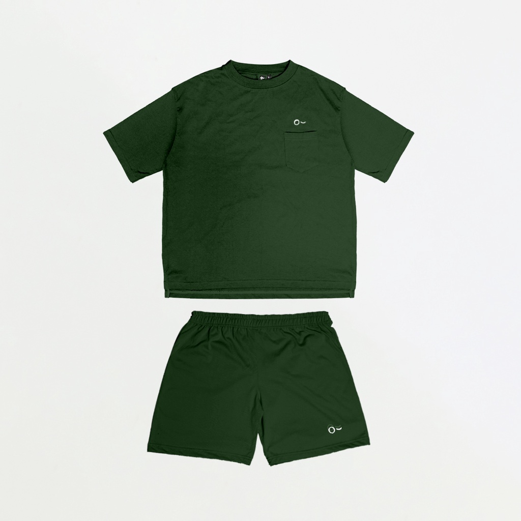 JOHNJILL - Kaos Oversize Short Sleeve Saku &amp; Short Pants - Basic Set_