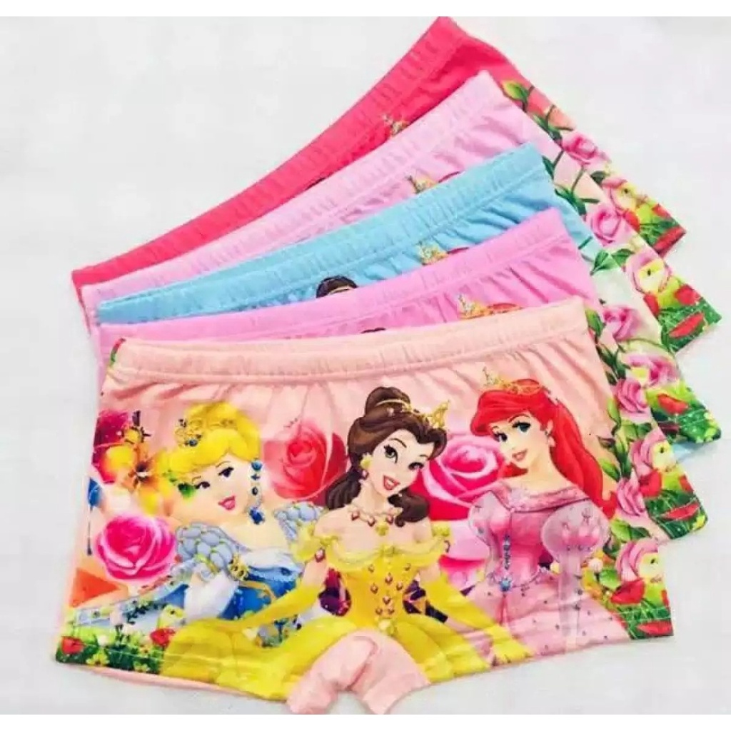 MURAH... 6 PCS CELANA BOXER ANAK PEREMPUAN/CELANA BOXER KARAKTER/CELANA DALAM MOTIF BOXER