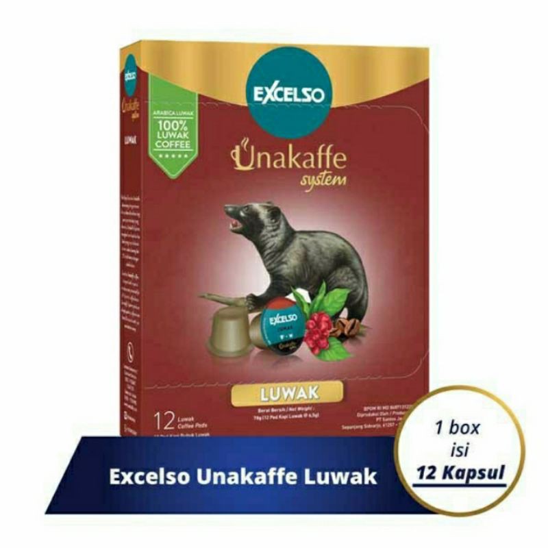 

EXCELSO Unakaffe Luwak Coffee Capsule (12 Pods) Kopi Kapsul