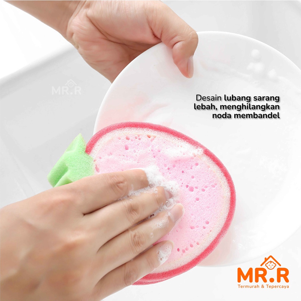 Spons Spon Sponge Spoon Cuci Piring Gelas Cangkir Perlatan Dapur Spon Mandi Buah Buahan Fruit Sponge