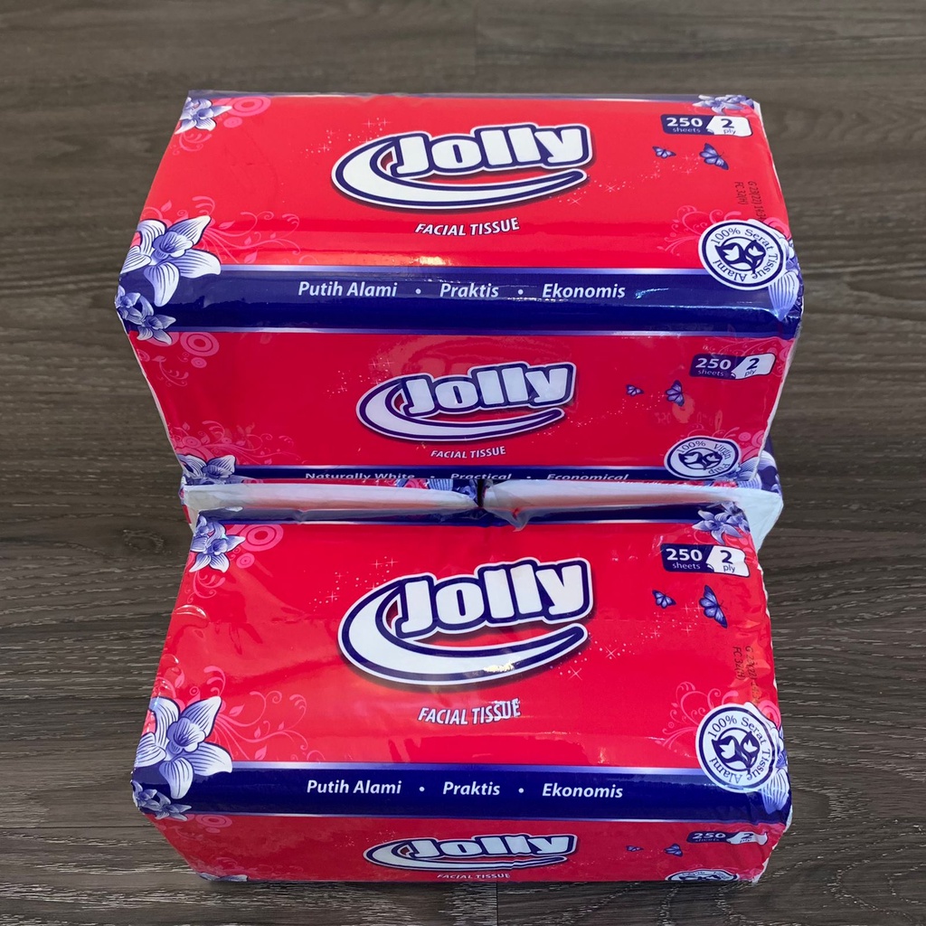 Facial TISSUE JOLLY Praktis pack 250 sheets 2ply