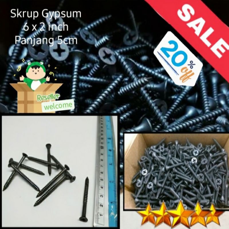 Skrup Sekrup Gypsum Ukuran 2 inch utk bangunan Drywall Screw Baut Gypsum Hitam skrup gipsum plafon