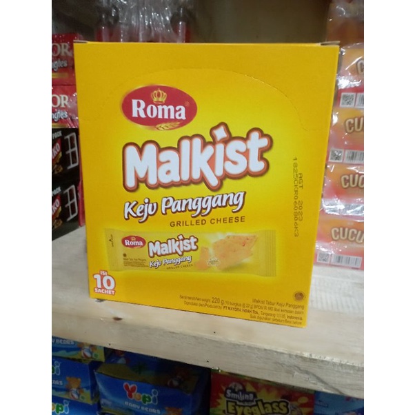 

Roma malkis keju panggang satu pack isi 10 sachet x 22g, harga murah