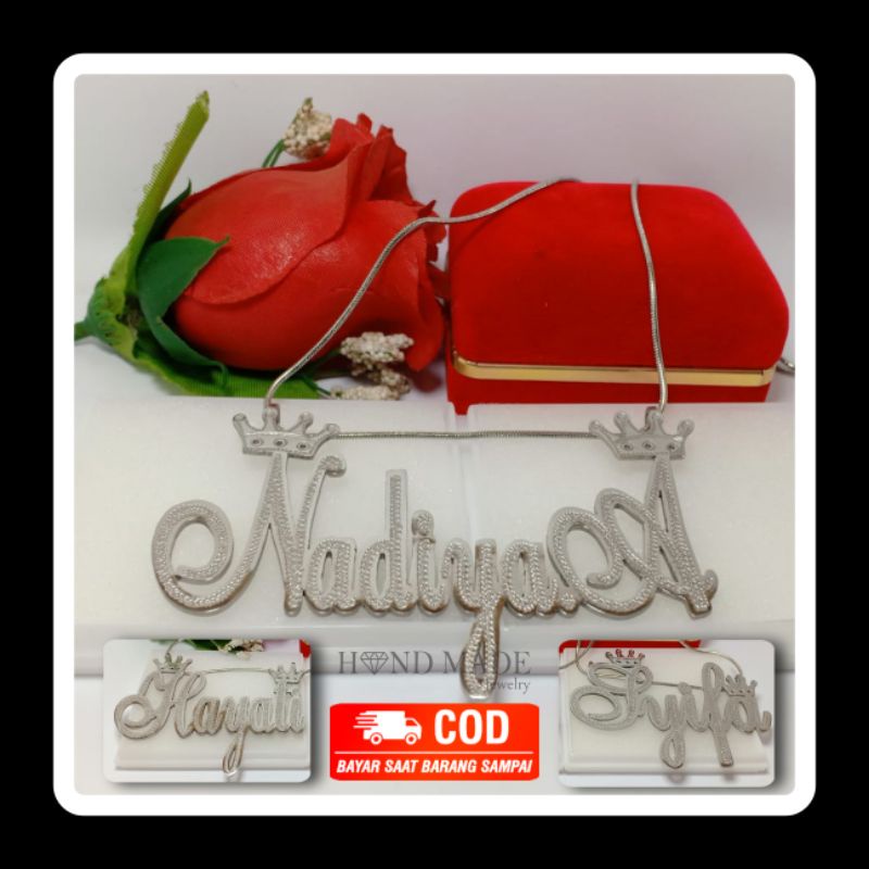 kalung nama titanium anti karat kalungnama aksesoris wanita necklace titanium aksesoris fashion