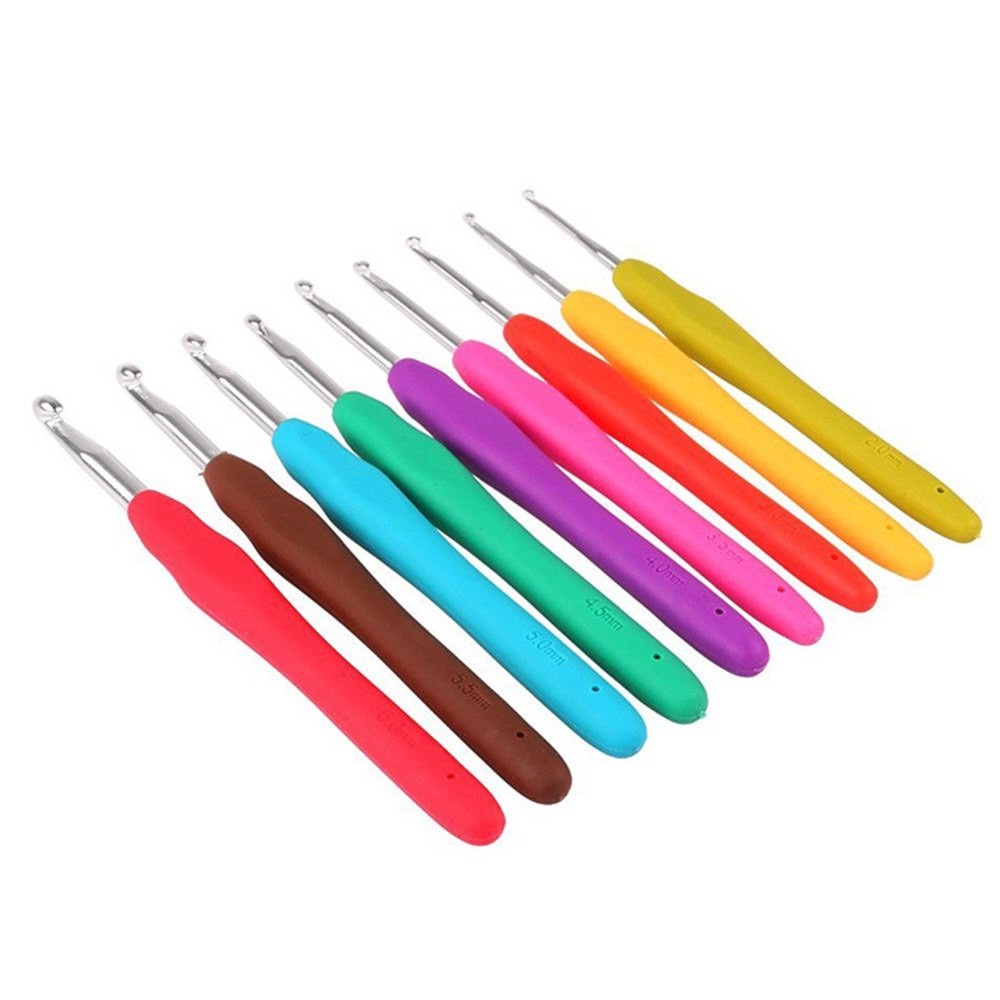 Hakpen (Alat/Jarum Rajut) ANK Gagang Karet / Silicone Handle Alumunium Crochet Hooks - PCS