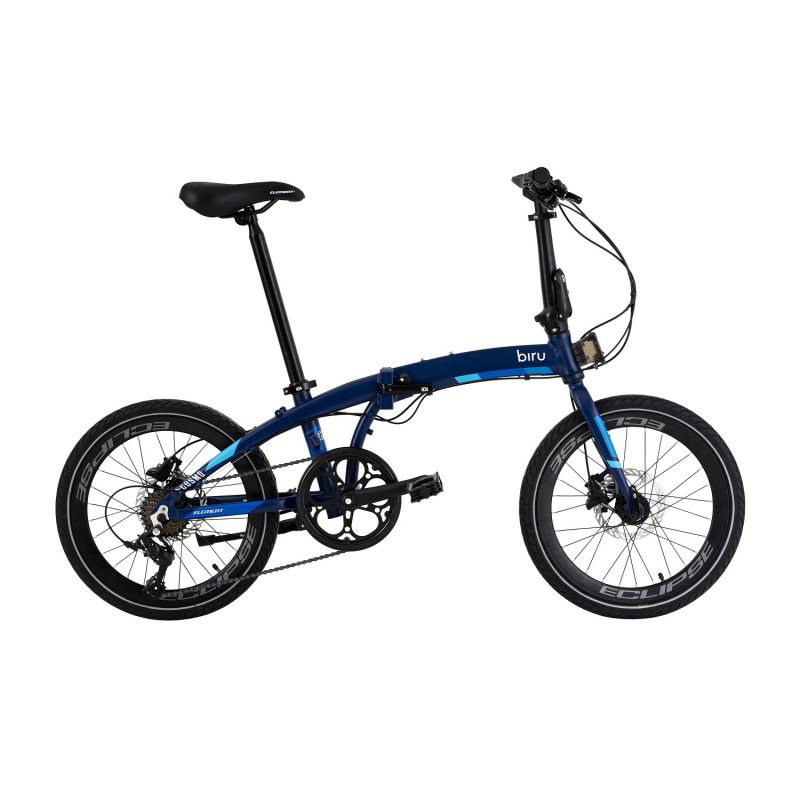 Jual Sepeda Lipat Element Folding Bike Ecosmo Biru 8 Speed New Garansi