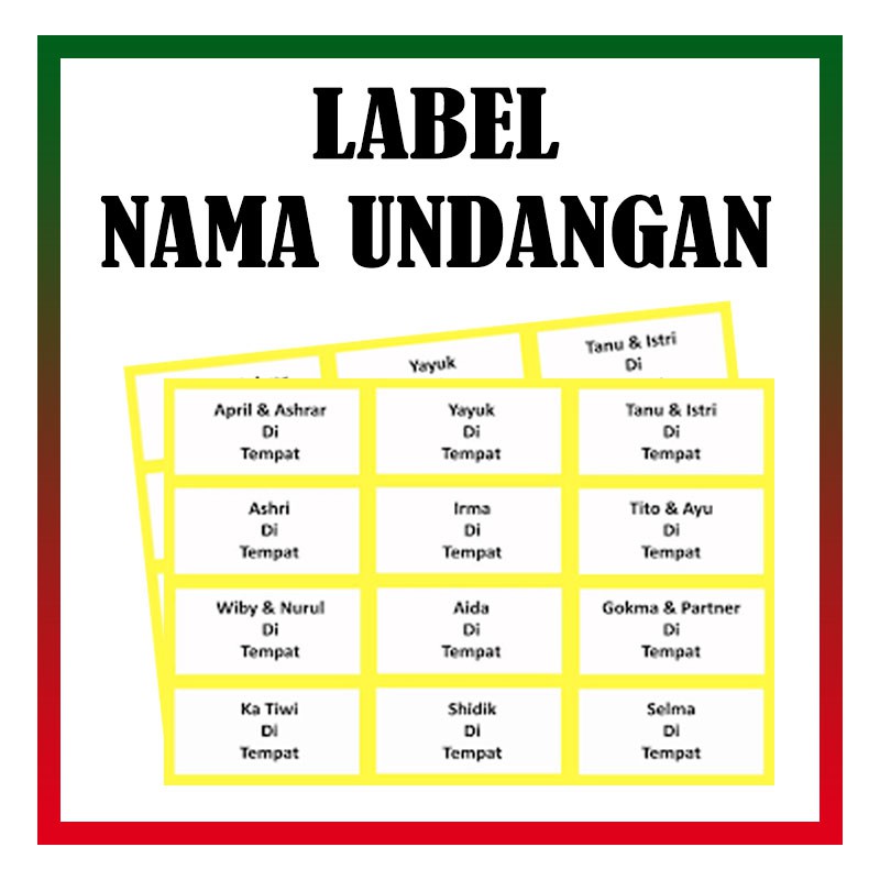 

CETAK PRINT STIKER LABEL 103 NAMA UNDANGAN (MINIMAL ORDER 120 NAMA)