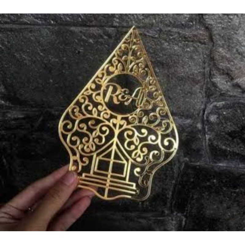 Gunungan Mahar akrilik mirror gold