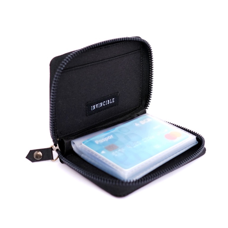 Dompet Card Holder Wallet Mini Resleting Tempat Kartu Atm Emas Antam 24 Slot