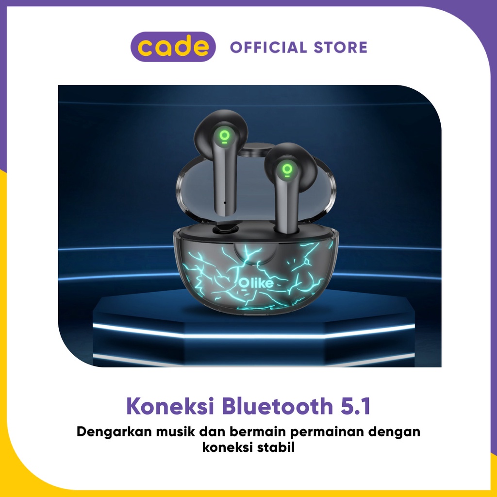 Olike Hero Bolt TWS Pro Gaming Bluetooth Headset Cool Lighting Low Latency 40ms Stereo Sound Effect Garansi Resmi 6 Bulan - CADE Official Accessories OH-T1H-4