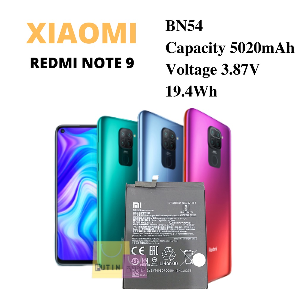 Baterai Battery Batre Xiaomi Redmi Note 9 BN54