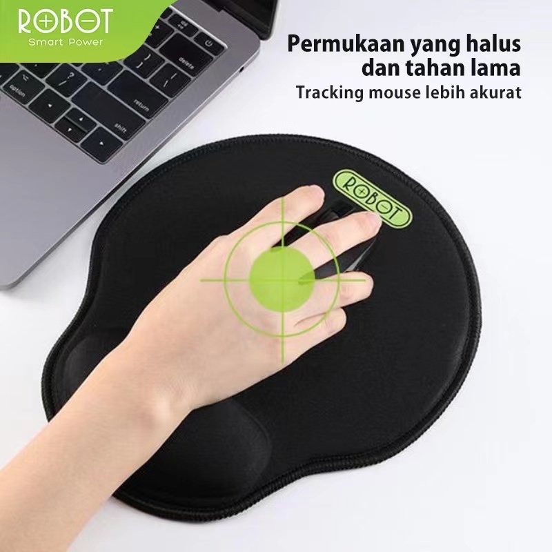 Mousepad Robot RP02 Non-Slip Ergonomic Wrist Rest Mousepad PC / Laptop Black