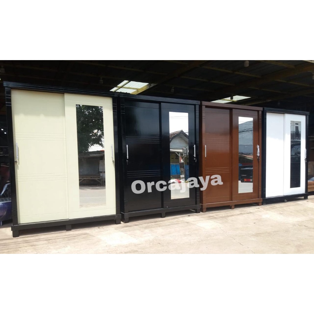 Lemari pakaian 2 pintu jumbo pintu sliding kayu (Blotic)